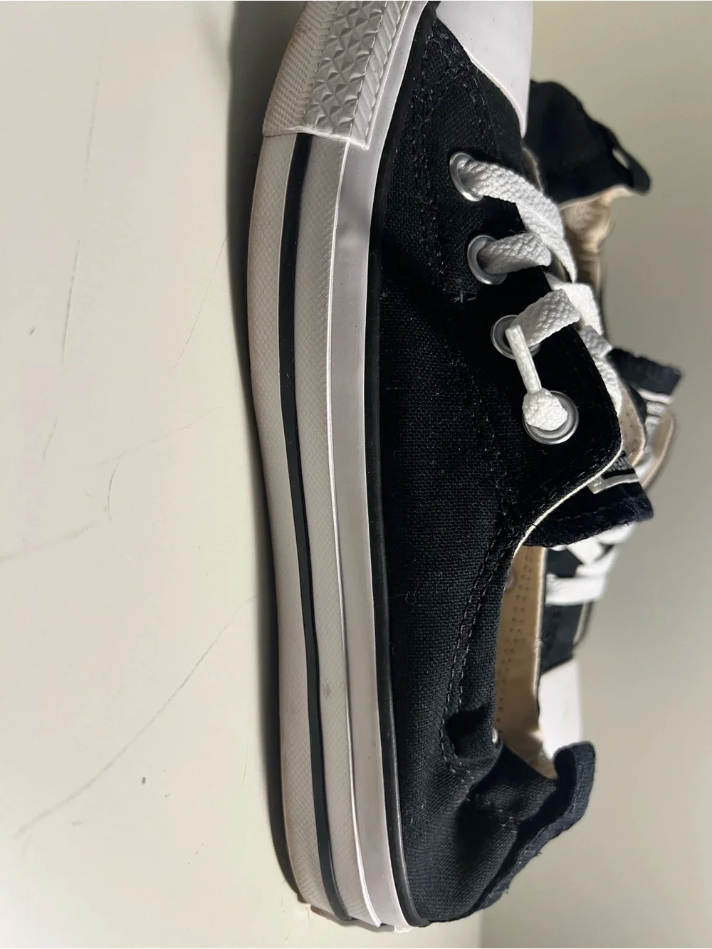 Converse Kids Black Low Top Canvas Sneakers with White Accents